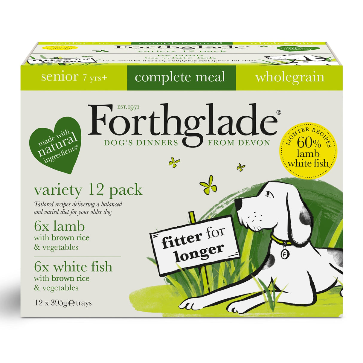 Forthglade Senior Complete Wholegrain Lamb & White Fish Duo Variety Pack 12x395g, Forthglade,