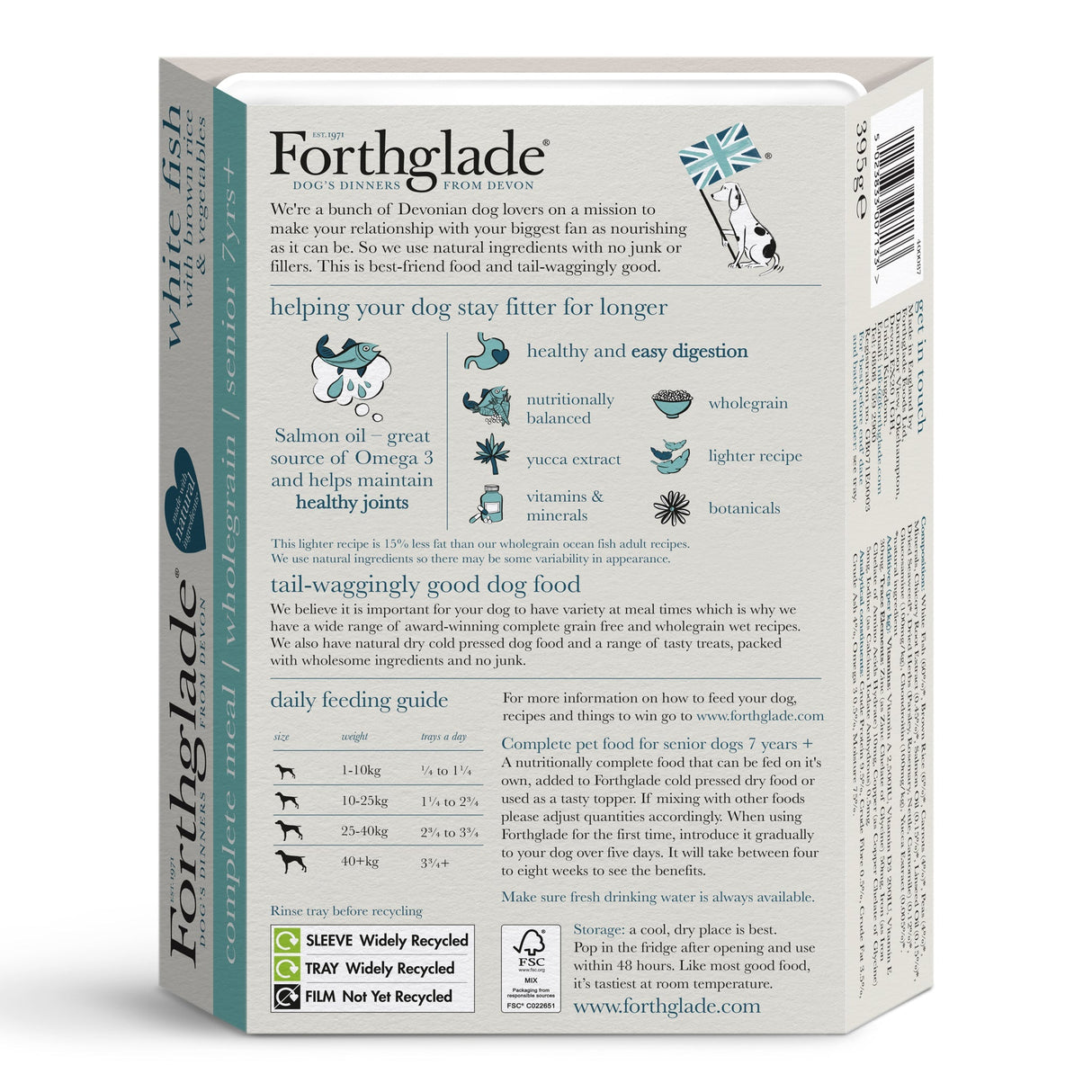 Forthglade Senior Complete Wholegrain White Fish with Brown Rice & Veg 18x395g, Forthglade,