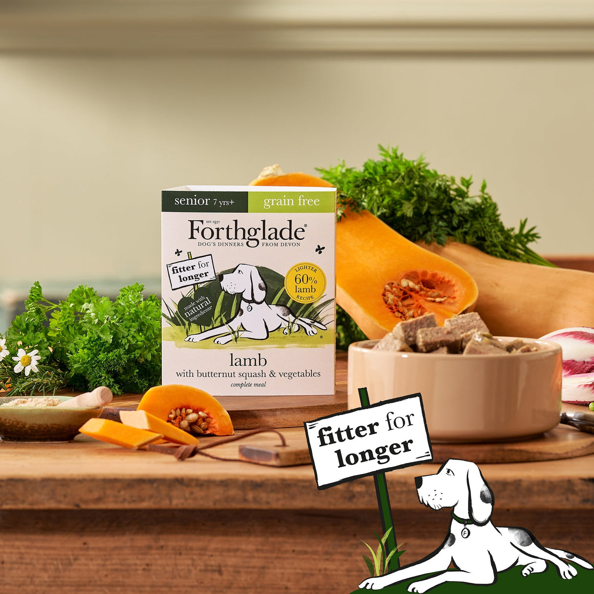 Forthglade Senior Dog Complete Grain Free Lamb with Butternut Squash & Veg 18x395g, Forthglade,