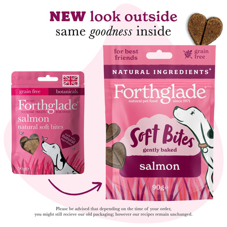 Forthglade Soft Bites Salmon Dog Treats - 8 x 90g, Forthglade,