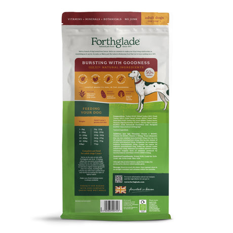 Forthglade Turkey Lightly Baked Natural Dry Adult Dog Food, Forthglade, 6 kg