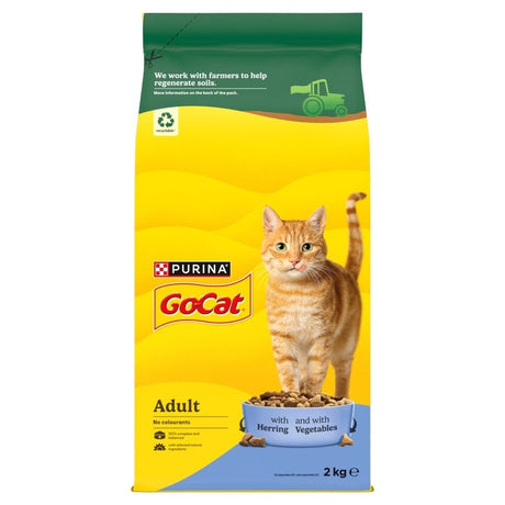 Go - Cat Herring with Veg Dry Adult Cat Food, Go - Cat, 2 kg