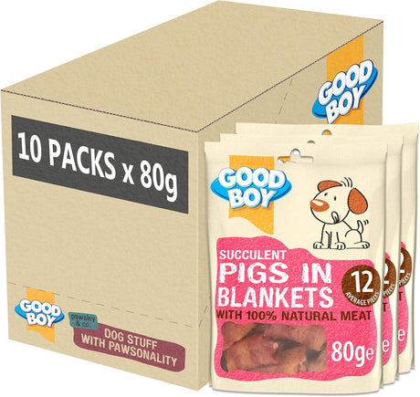 Good Boy Succulent Pigs In Blankets Dog Treats - 10 x 80g, Good Boy,