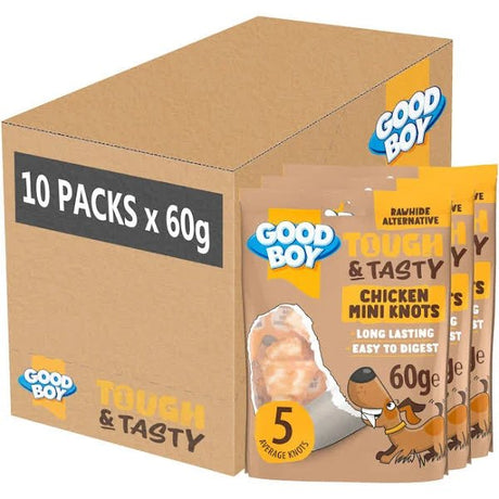 Good Boy Tough & Tasty Chicken Mini Knots, Good Boy, 60g Pack of 10