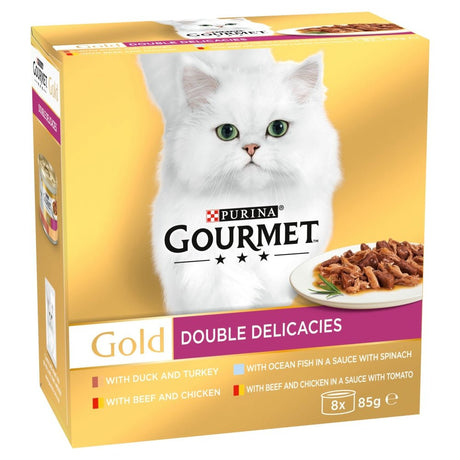 Gourmet Gold Double Delicacies Multipack Wet Cat Food - 6 Boxes of (8x85g), Gourmet,