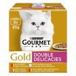 Gourmet Gold Double Delicacies Multipack Wet Cat Food - 6 Boxes of (8x85g), Gourmet,