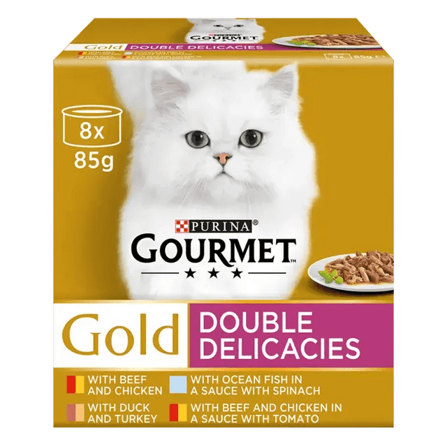 Gourmet Gold Double Delicacies Multipack Wet Cat Food - 6 Boxes of (8x85g), Gourmet,