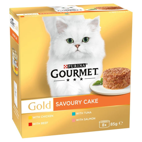 Gourmet Gold Savoury Cake Meat and Fish Variety Wet Cat Food - 6 Boxes (8x85g), Gourmet,