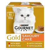 Gourmet Gold Savoury Cake Meat and Fish Variety Wet Cat Food - 6 Boxes (8x85g), Gourmet,