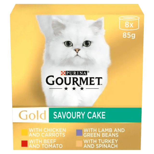 Gourmet Gold Savoury Cake Meat and Veg Variety Wet Cat Food - 6 Boxes (8x85g), Gourmet,