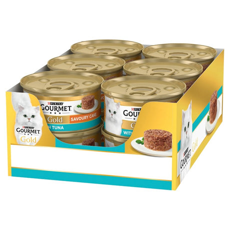 Gourmet Gold Savoury Cake Tuna Wet Cat Food - 12 Tins x 85g, Gourmet,