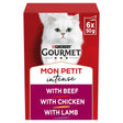 Gourmet Mon Petit Wet Adult Cat Food Beef, Chicken & Lamb - 8x (6x50g), Gourmet,