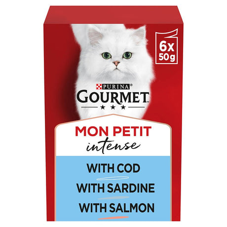 Gourmet Mon Petit Wet Adult Cat Food Cod, Sardine & Salmon - 8x (6x50g), Gourmet,