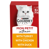 Gourmet Mon Petit Wet Adult Cat Food Duck, Chicken & Turkey - 8x (6x50g), Gourmet,