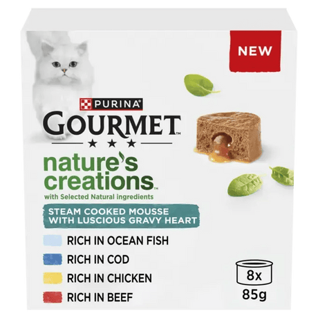 Gourmet Nature's Creations Gravy Heart Variety Wet Cat Food - 6 Boxes (8x85g), Gourmet,