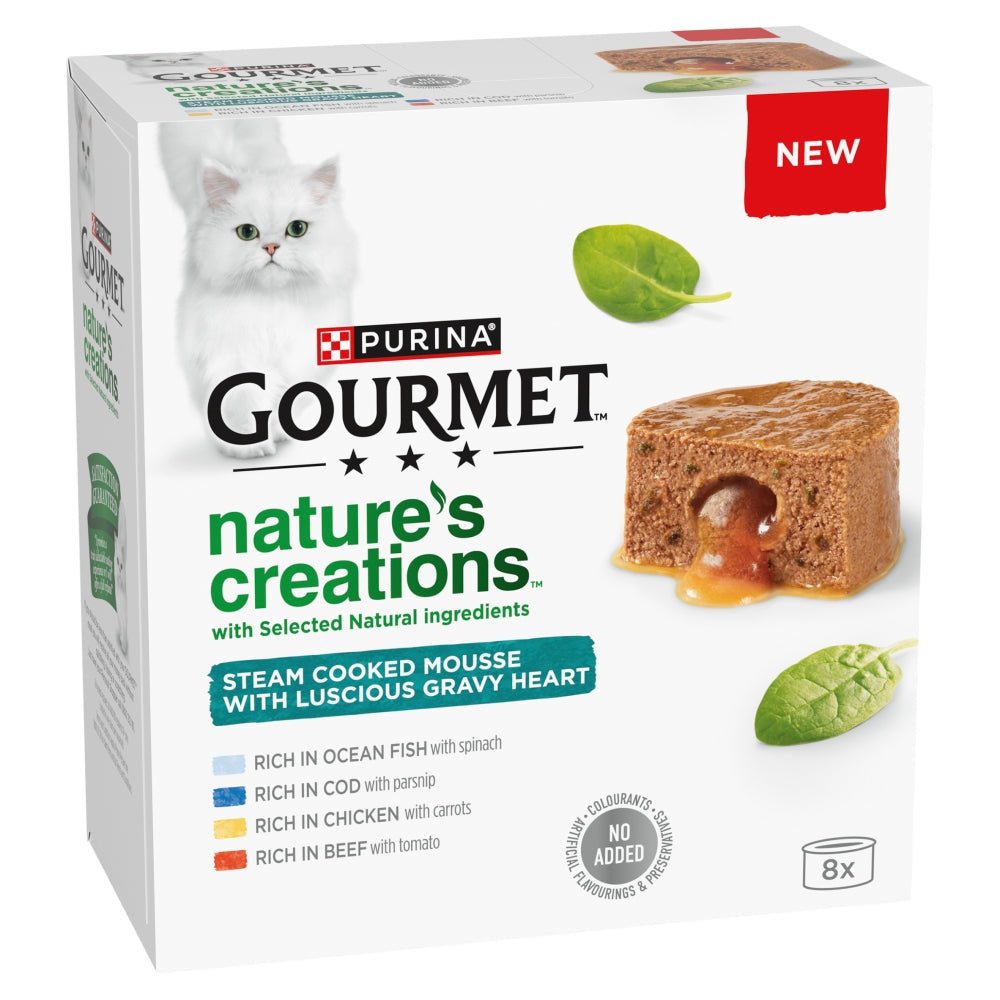 Gourmet Nature's Creations Gravy Heart Variety Wet Cat Food - 6 Boxes (8x85g), Gourmet,