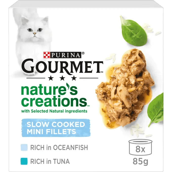 Gourmet Nature's Creations Mixed Selection Fish Wet Cat Food Tins 6x (8x85g), Gourmet,