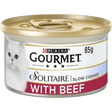 Gourmet Solitaire Slow Cooked Beef Wet Cat Food - 12 x 85g, Gourmet,