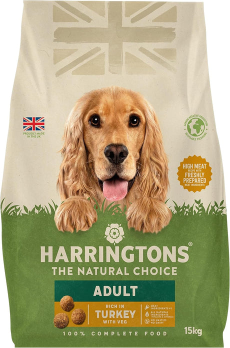 Harringtons Dry Adult Dog Food Rich in Turkey & Veg, Harringtons, 15 kg