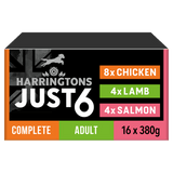 Harringtons Just 6 Grain Free Adult Dog Multipack Trays - 16 x 380g, Harringtons,