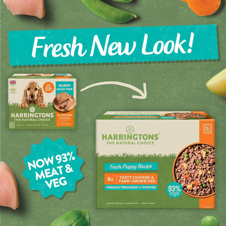 Harringtons Puppy Chicken with Veg Grain Free Wet Food Trays - 8 x 380g, Harringtons,