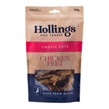 Hollings 100% Natural Chicken Feet Dog Treat - 8 x 100g, Hollings,