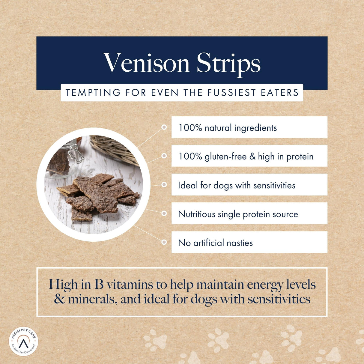 Hollings 100% Natural Venison Strips Dog Training Treats - 60 strips, Hollings,