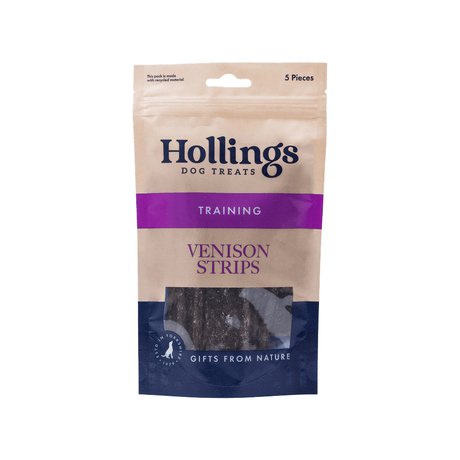 Hollings 100% Natural Venison Strips Dog Training Treats - 60 strips, Hollings,