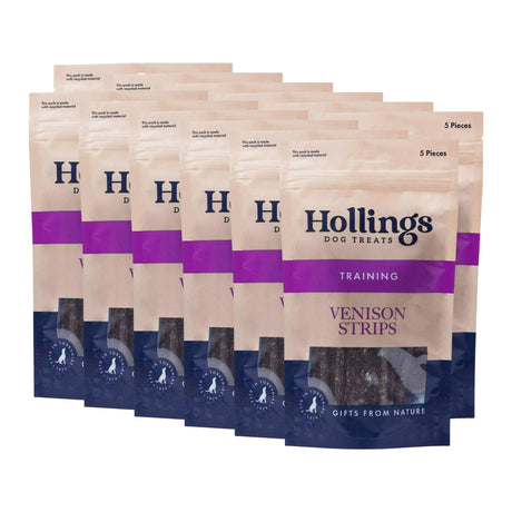 Hollings 100% Natural Venison Strips Dog Training Treats - 60 strips, Hollings,