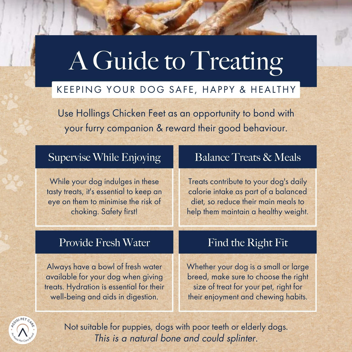 Hollings Chicken Feet Dog Treats - 2 kg Box, Hollings,