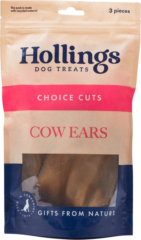 Hollings Cow Ears Dog Treat, Hollings, 21 ears (7x3pk bag)