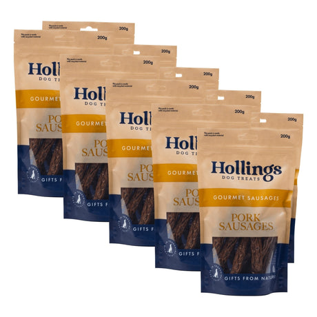 Hollings Gourmet Pork Sausage Dog Treats, Hollings, 2kg (10 x 200g Bags)