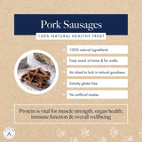 Hollings Gourmet Pork Sausage Dog Treats, Hollings, 2kg (10 x 200g Bags)