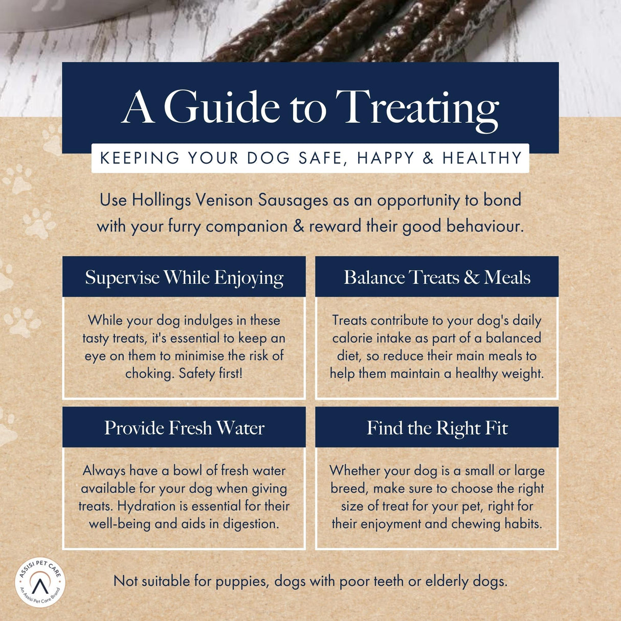 Hollings Gourmet Venison Sausage Dog Treat - 36 Sausages, Hollings,