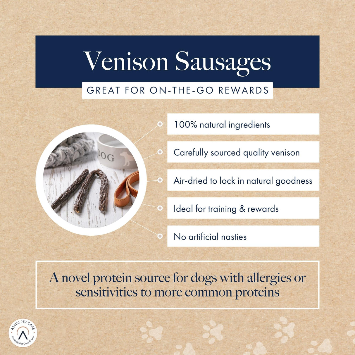 Hollings Gourmet Venison Sausage Dog Treat - 36 Sausages, Hollings,
