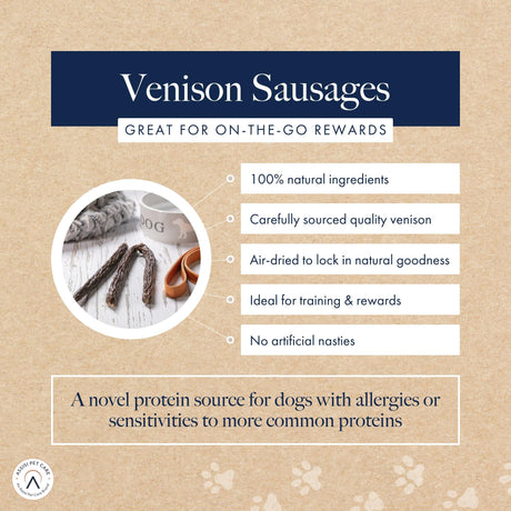 Hollings Gourmet Venison Sausage Dog Treat - 36 Sausages, Hollings,