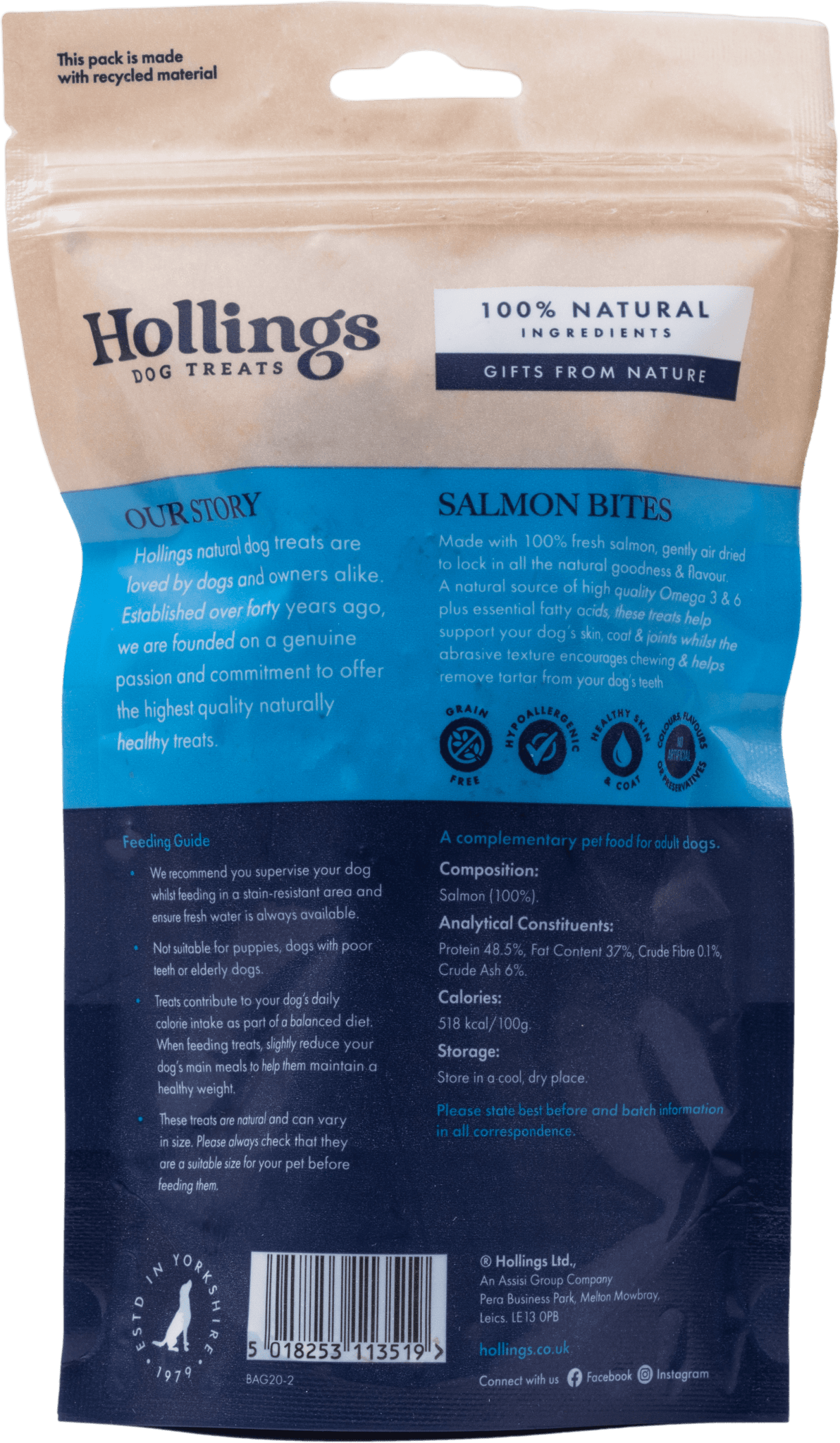 Hollings Salmon Bites - 10 x 75g Bags, Hollings,