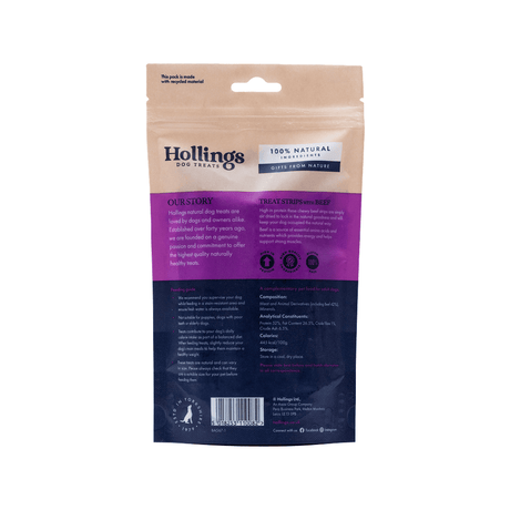 Hollings Treat Strips with Beef Dog Treats - 12 x 100g, Hollings,