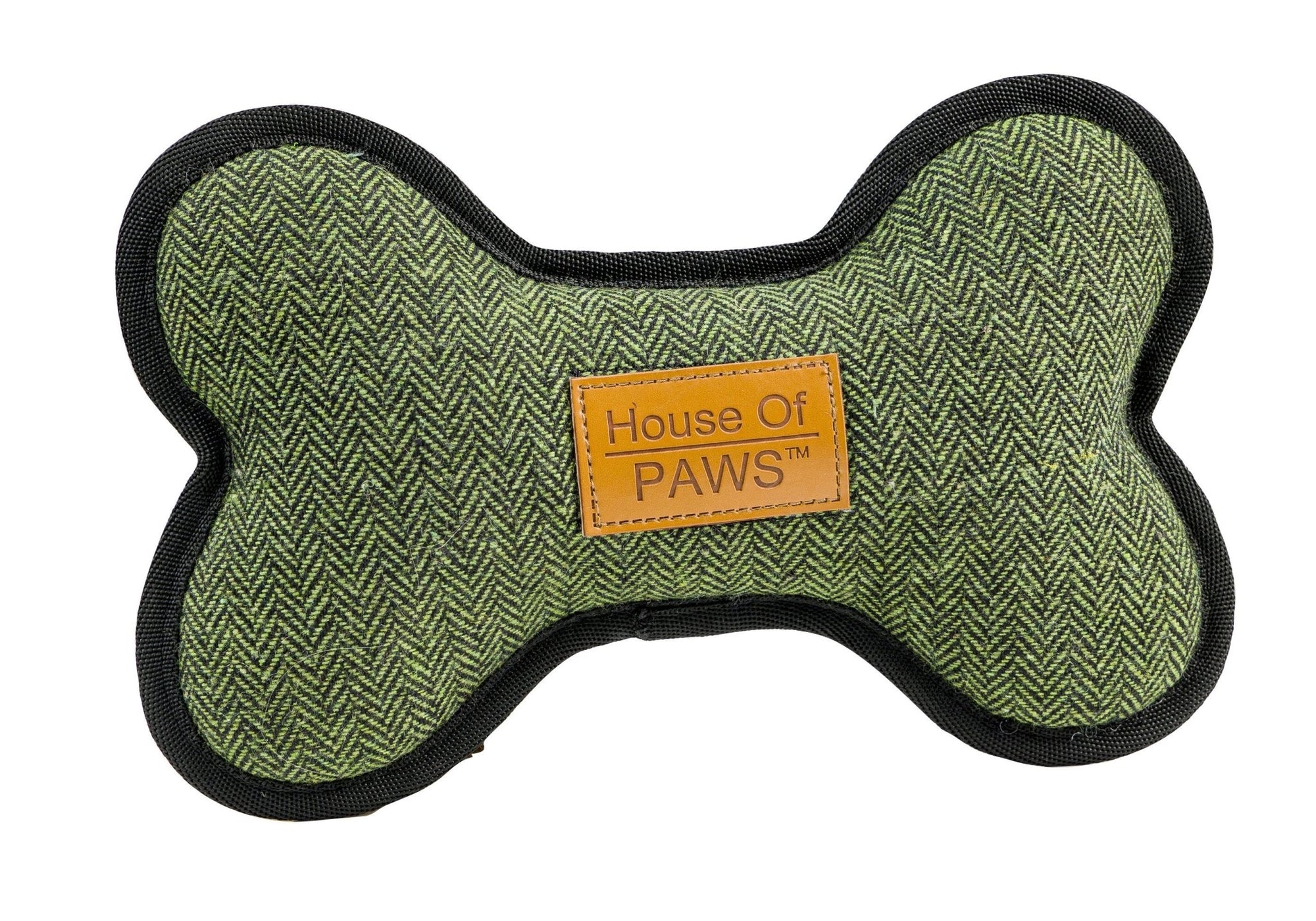 House of Paws Green Tweed Bone Dog Toy, House of Paws,