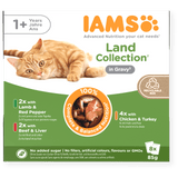 IAMS Adult Land Collection in Gravy Wet Cat Food - 8 x 85g, IAMS,