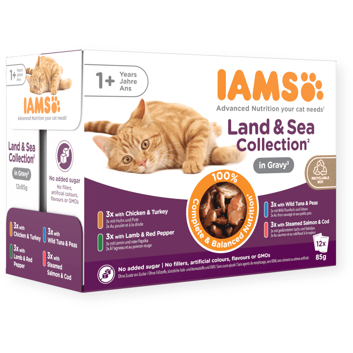 IAMS Adult Land & Sea Collection in Gravy Wet Cat Food, IAMS, 12 x 85g