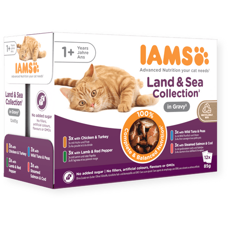 IAMS Adult Land & Sea Collection in Gravy Wet Cat Food, IAMS, 12 x 85g