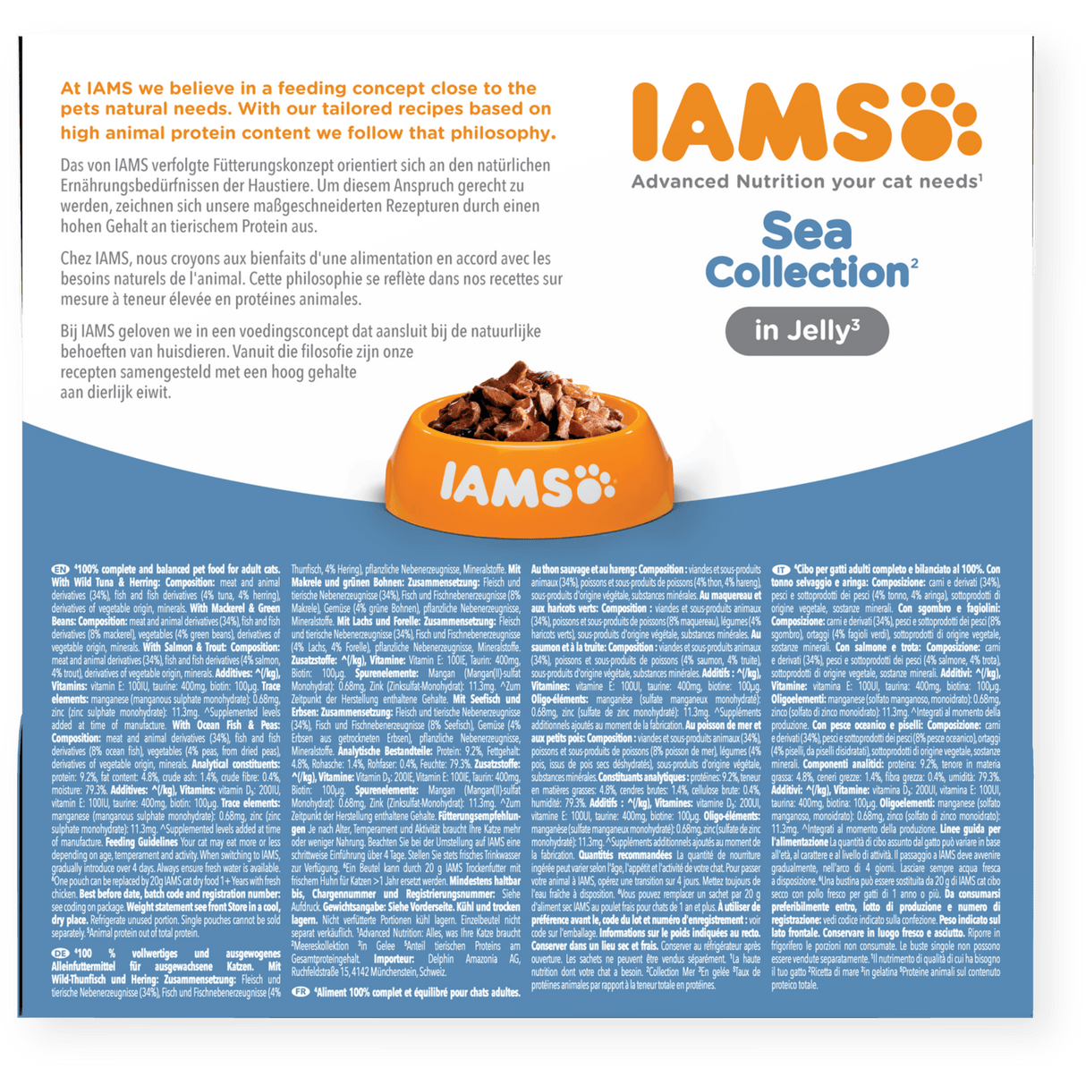 IAMS Adult Sea Collection in Jelly Wet Cat Food - 8 x 85g, IAMS,