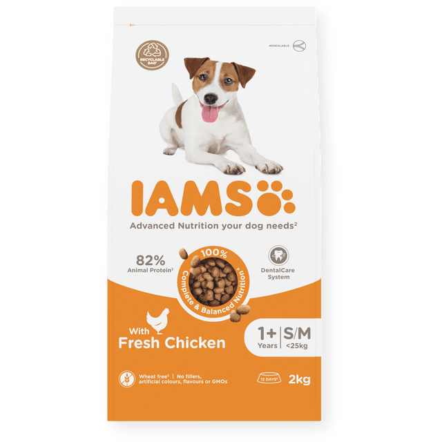 IAMS Adult Small/Medium Breed with Fresh Chicken Dry Dog Food, IAMS, 2 x 2 kg