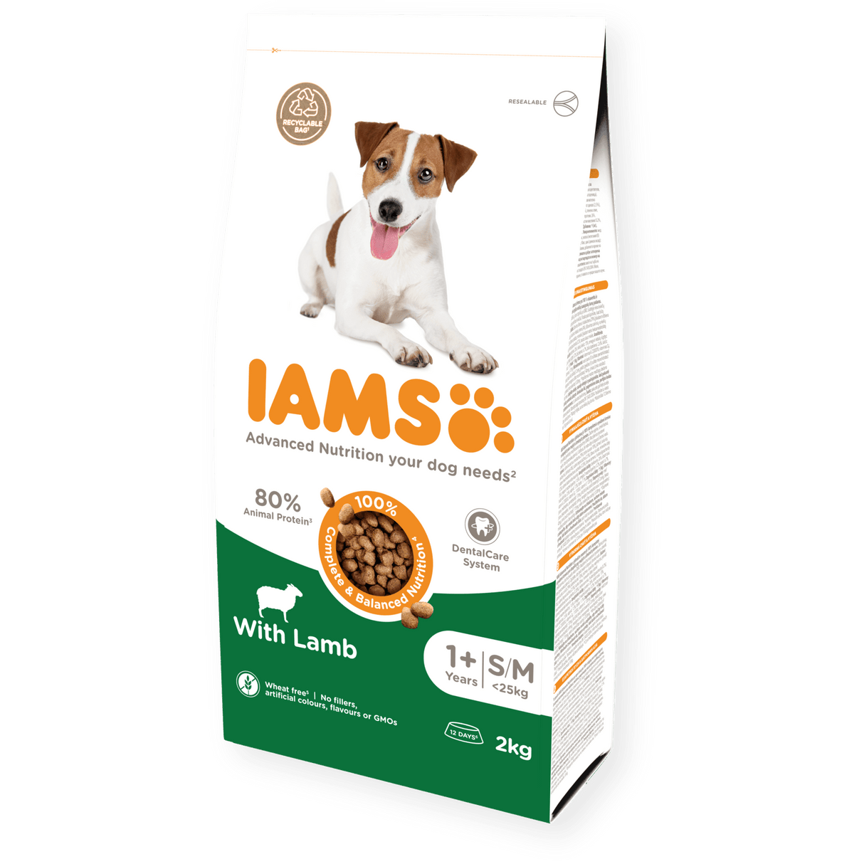 IAMS Adult Small/Medium Breed with Lamb Dry Dog Food, IAMS, 2 x 2 kg