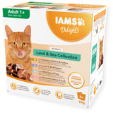 IAMS Delight Adult Wet Cat Food Land & Sea Collection in Gravy, IAMS, 8 x 85g