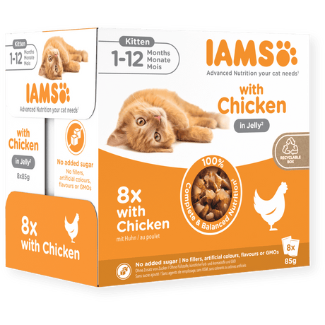 IAMS Kitten Chicken in Jelly Wet Cat Food - 8 x 85g, IAMS,