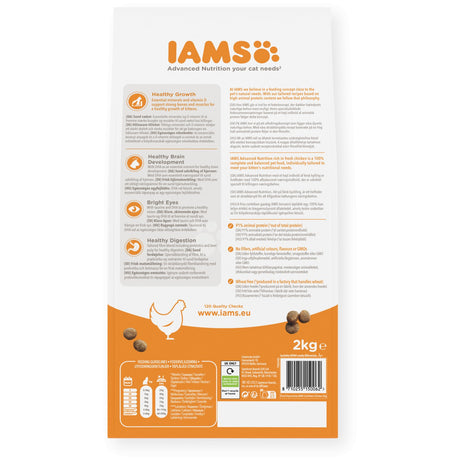 IAMS Kitten Dry Food with Fresh Chicken - 2 x 2kg, IAMS,