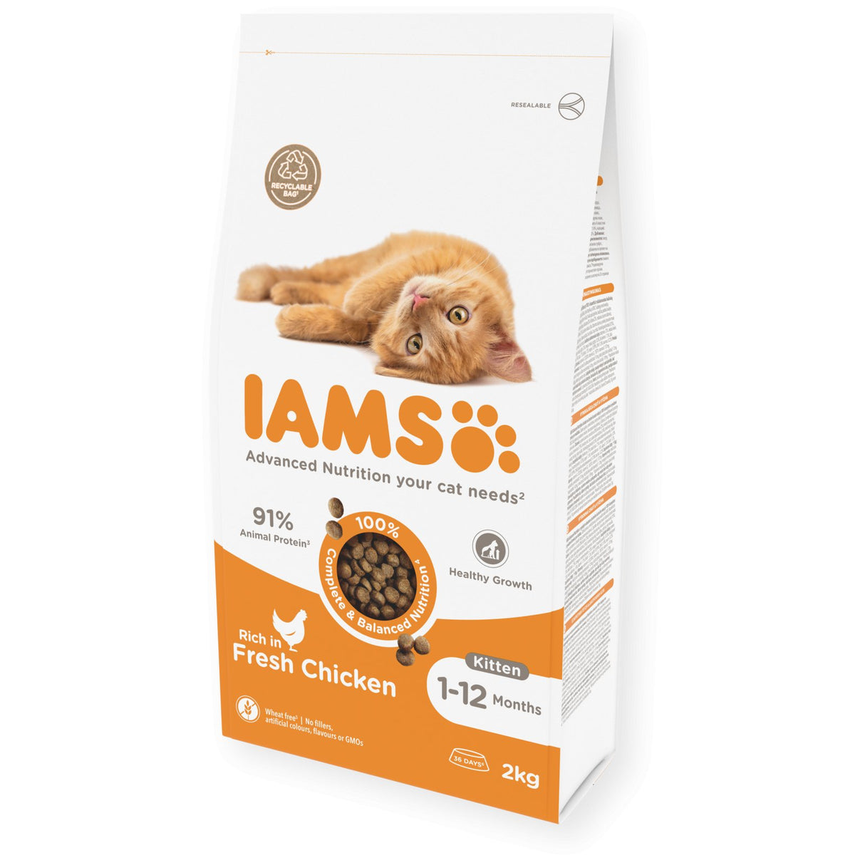 IAMS Kitten Dry Food with Fresh Chicken - 2 x 2kg, IAMS,