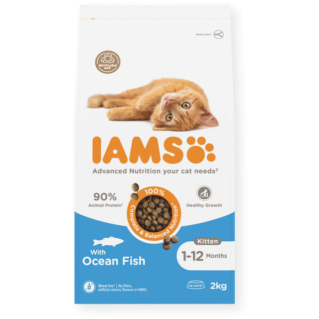 IAMS Kitten Dry Food with Ocean Fish - 2 x 2kg, IAMS,